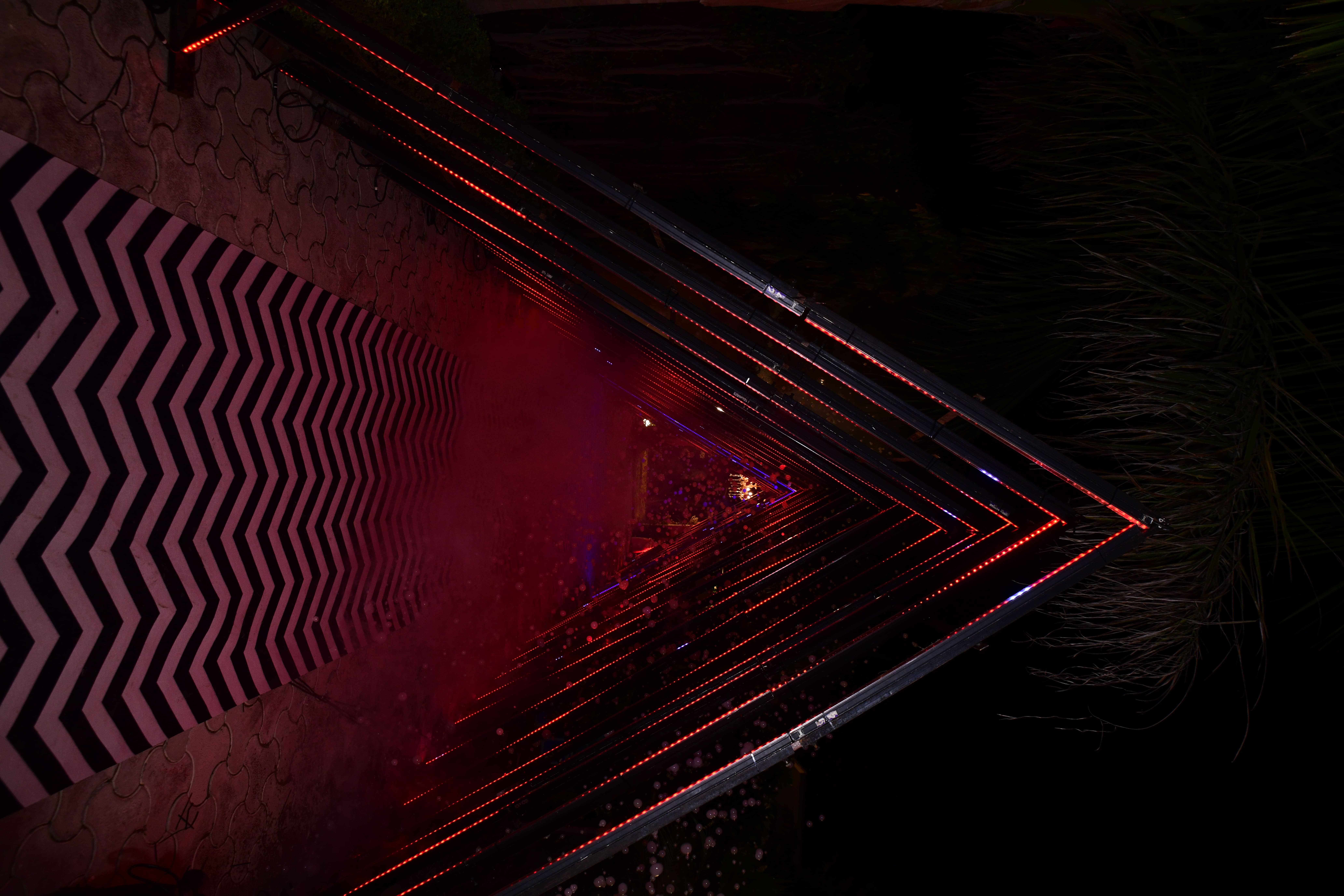 Dramatic lit archway at event in Greater Noida